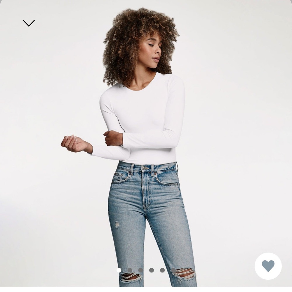 NUUDS LONG SLEEVE CREWNECK BODYSUIT WHITE